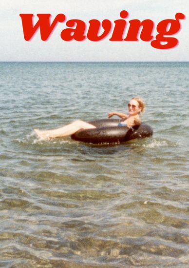 Person relaxing on an inner tube in the ocean.