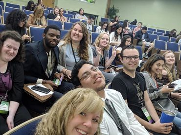 Picture of audience at a talk.