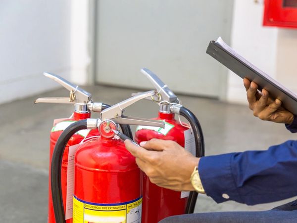 Engineer checking Industrial fire control system,Fire Alarm controller, Fire notifier, Anti fire.