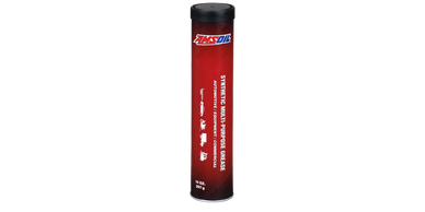 Tube of AMSOIL synthetic multi-purpose grease for automotive and commercial use.