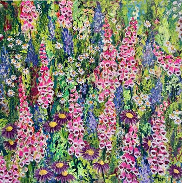 Pink foxgloves