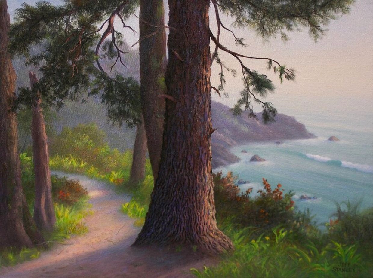 
Original painting by Jeff Stanley. 
Patrick’s Point State Park, Trinidad, CA.
Coastal painting