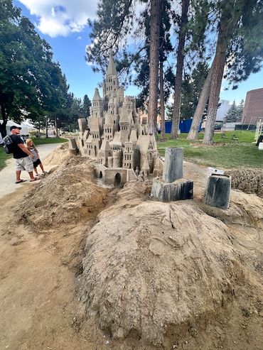 Art on the Green 2025 Scotty and crew, Terri, Jon, Ben and 2 big ass dump trucks with a lot of crapp