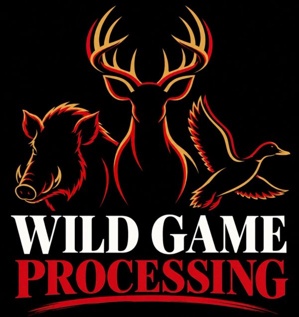 Wild game animal silhouettes with text.