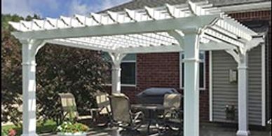 Vinyl w/wood Inserts Vintage Classic Free Standing Pergola 12’ x 12’ 