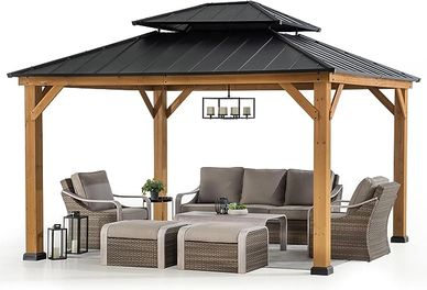 Gazebo with metal roof built in Smithtown Long Island. 