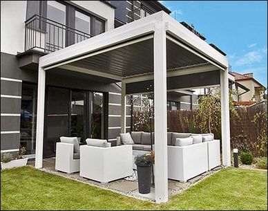 Pergola with Louvered Ceiling installed in Dix Hills NY