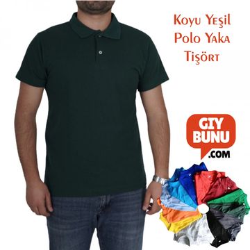 toptan polo yaka tişört koyu yeşil