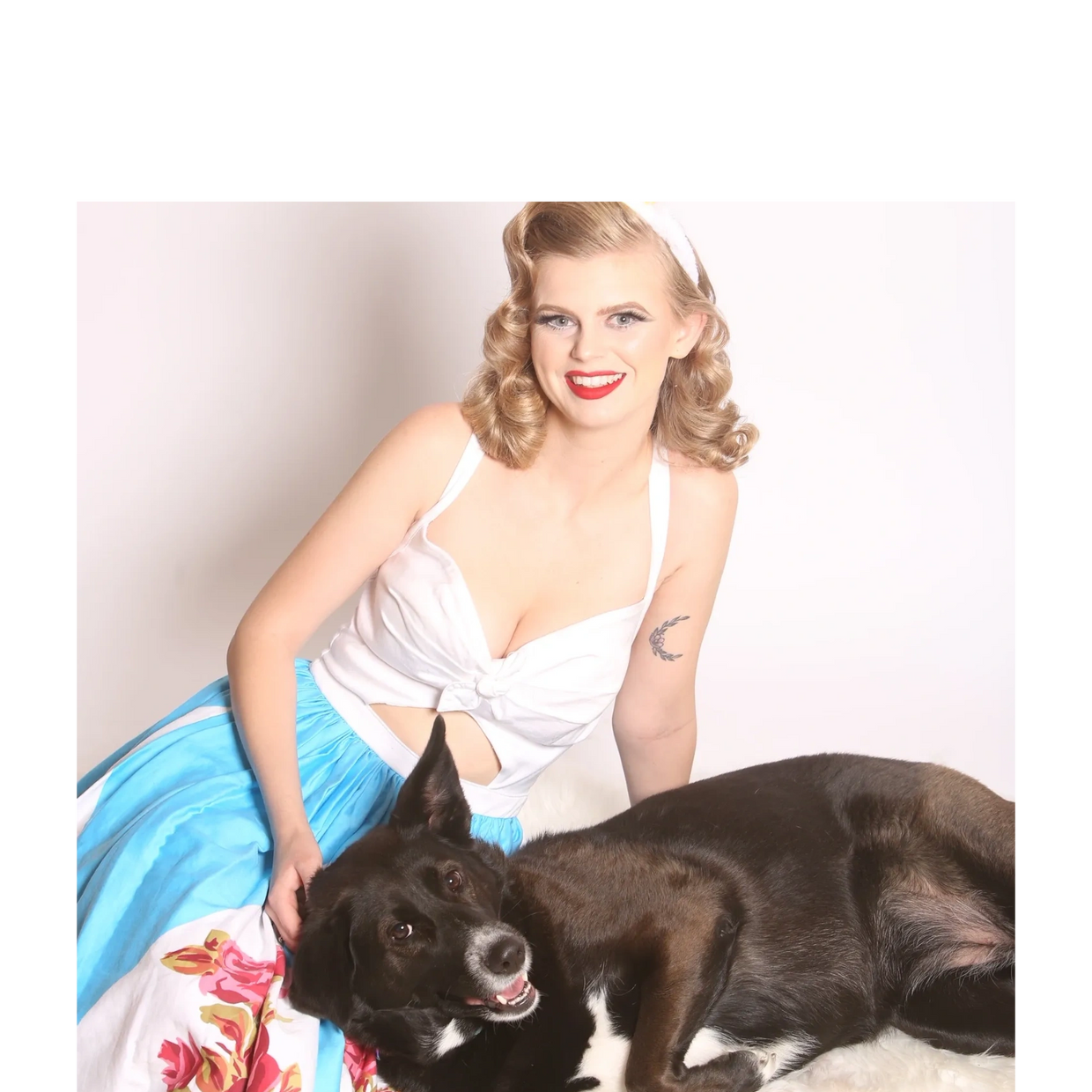 pinup and pup Labrador 