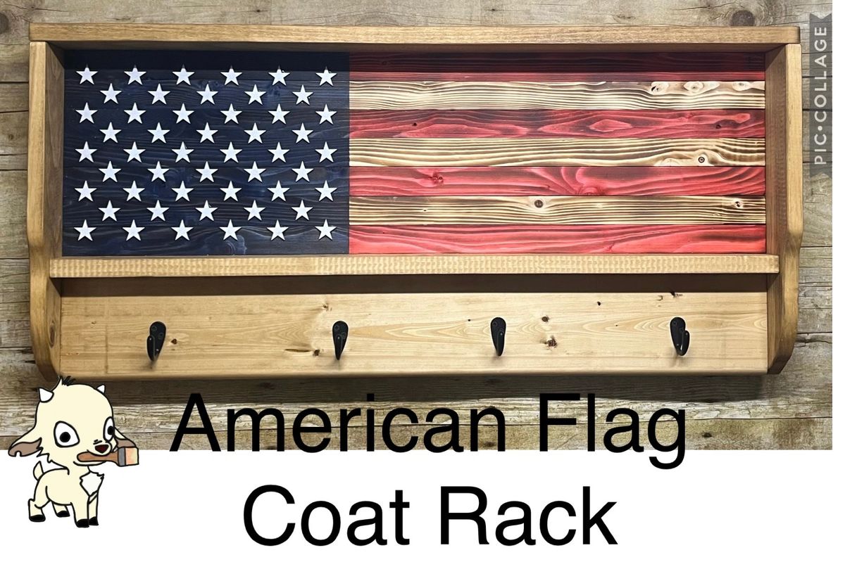 American Flag Coat Rack