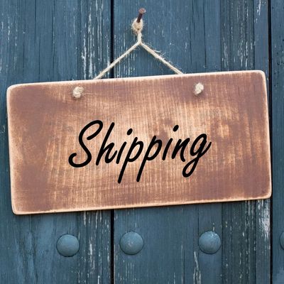 Wood sign reading shipping