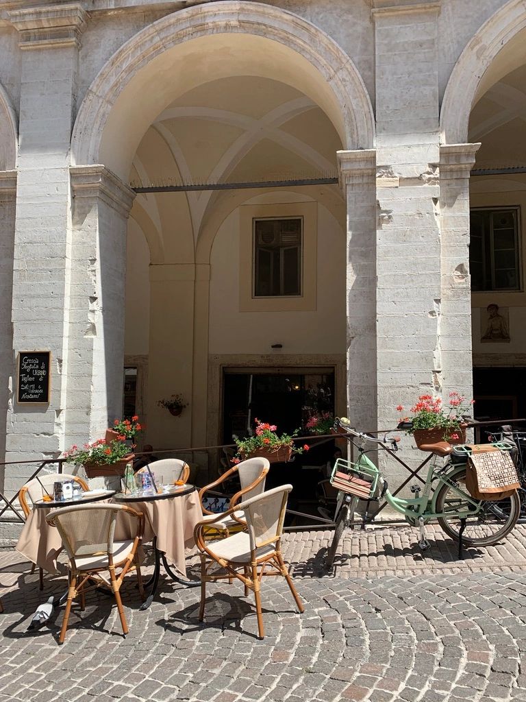 Cafe in Urbino (very hilly town)