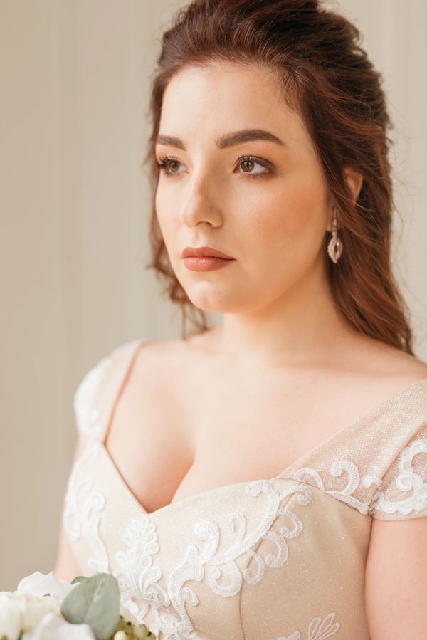 Bridal Soft Glam & Half up Hairstyle