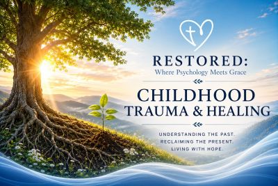 A sunrise over a tree symbolizing healing from childhood trauma with hope and grace.