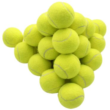 Pile of tennis balls.