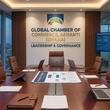 Modern conference room at Global Chamber of Commerce, Ashanti, Ghana.