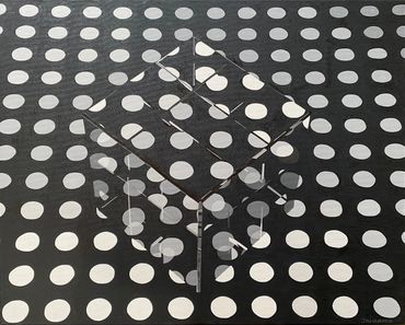 Black and white op art oil painting on canvas optical illusion ready to hang original for sale buy 