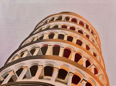 Leaning Tower of Pisa oil painting on canvas for sale UK architecture sunset Italy famous monuments