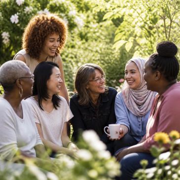 Group of multi-cultural, multi-generational women 