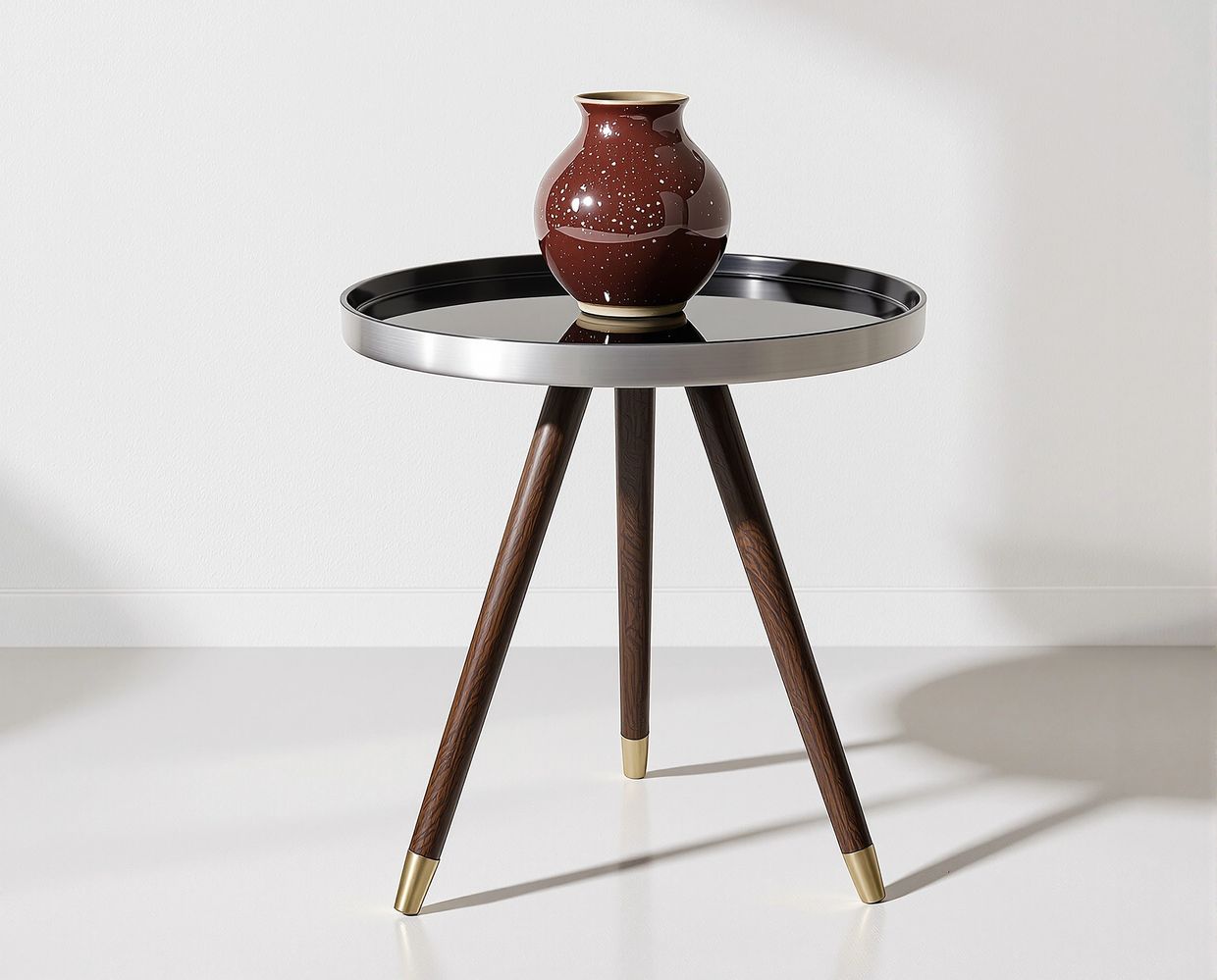 Ceramic vessel with mid-century design lines — AI-generated synthographic artwork by davidname.