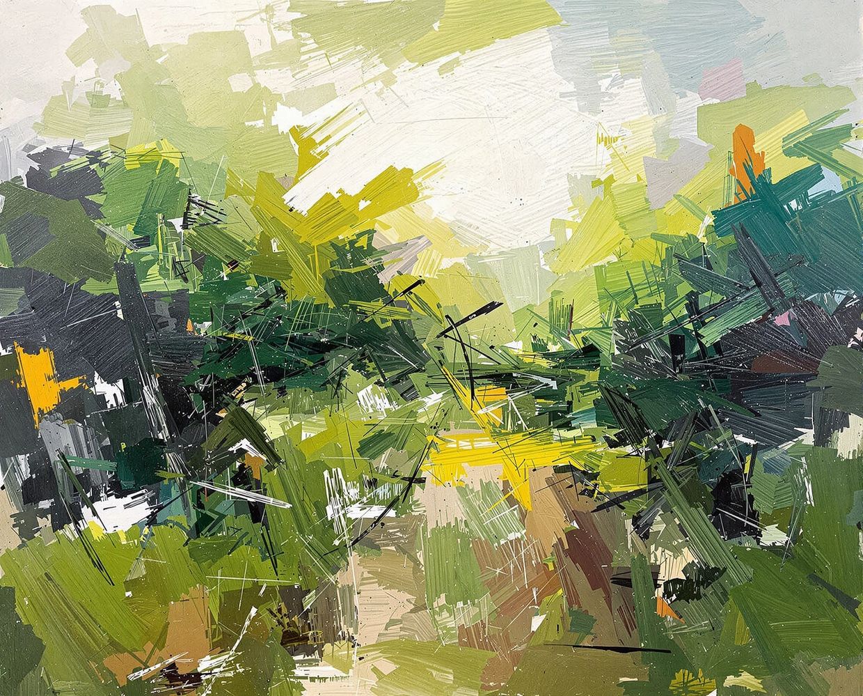 Painterly digital landscape, nature study — AI-generated synthographic artwork by davidname.