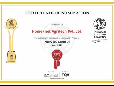 Homekhet nomination for India 500 Startup Awards.