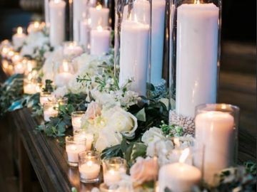 Fresh Flower and candles arrangements