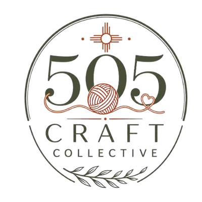 Logo of 505 Craft Collective featuring a yarn ball and decorative elements.