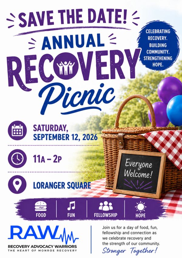 Save the date for the Annual Recovery Picnic on September 12, 2026.