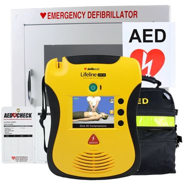 Defibtech Lifeline View AED - con pantalla digital a color para ver y seguir los pasos audibles.