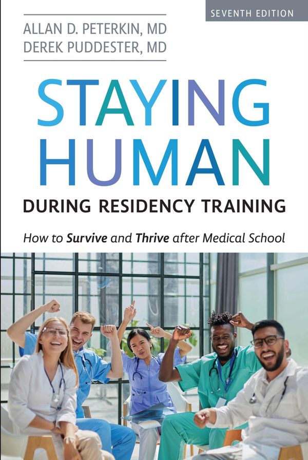 Happy medical residents celebrating success during residency training.