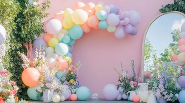 Balloon Garland for event decorating in Jupiter, FL. Palm Beach County