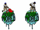Two logos featuring a horse and rider above the text "Pressure World Unlimited."