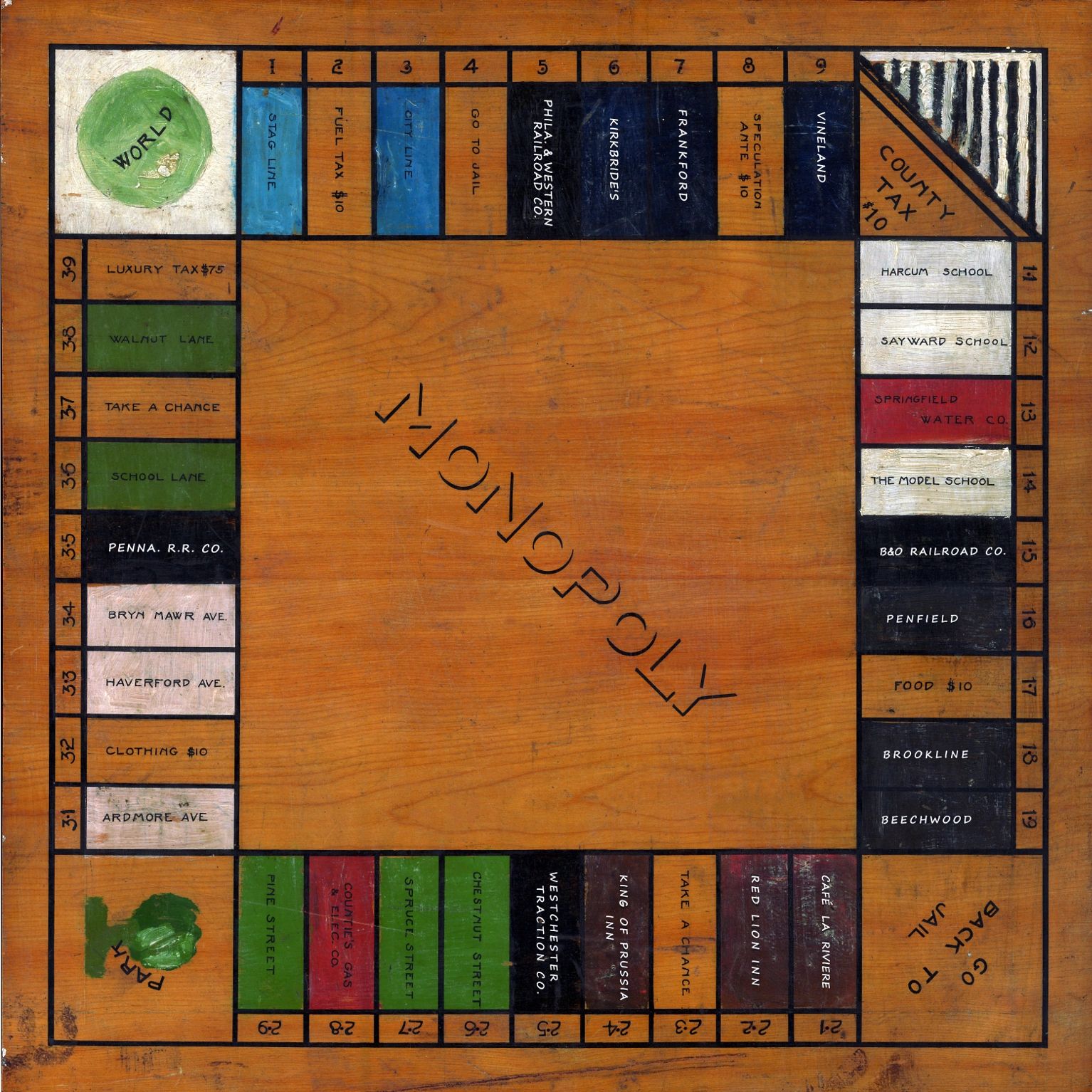 Monopoly Game - The 1920 Philadelphia Folk Monopoly Game