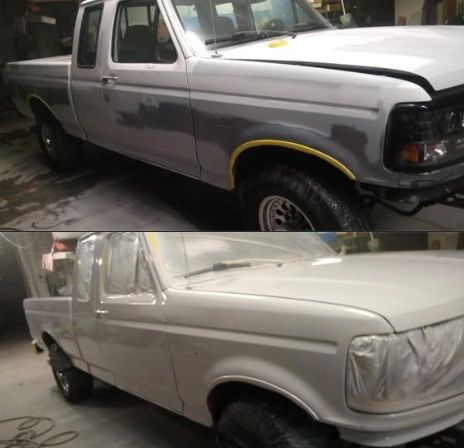 Truck before and after