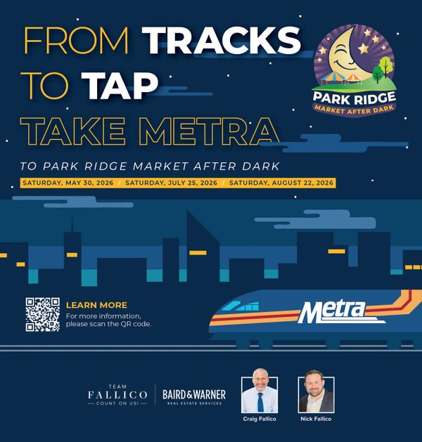 Metra promotes rides to Park Ridge Market After Dark events in 2026.