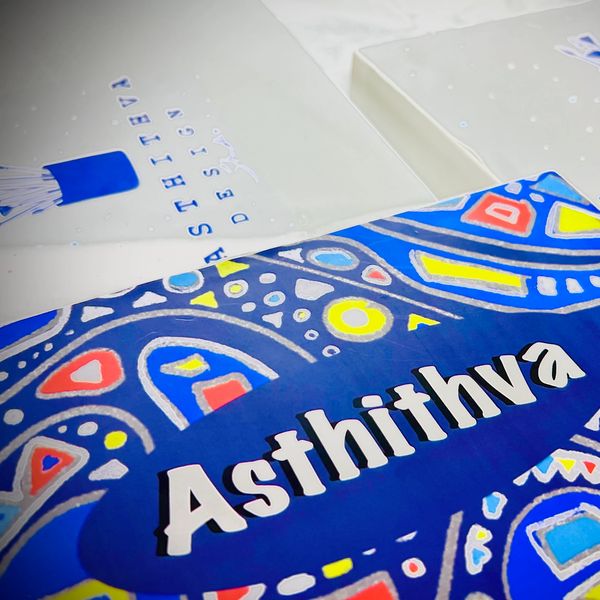 Colorful designs and logos for Asthithva Design.