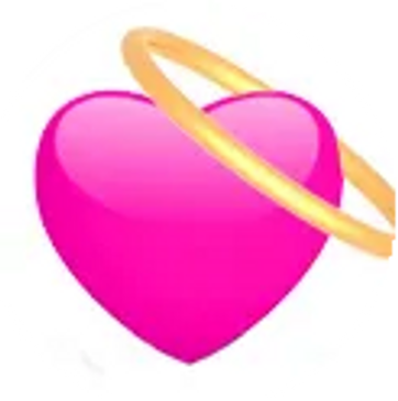 bright pink heart with a golden halo 