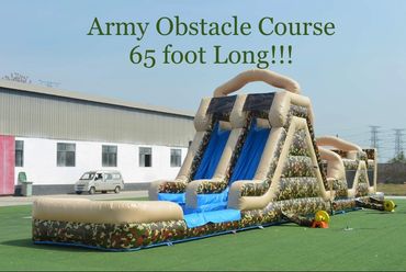Army Obstacle Course, 65 foot long with 18 foot wet or dry slide