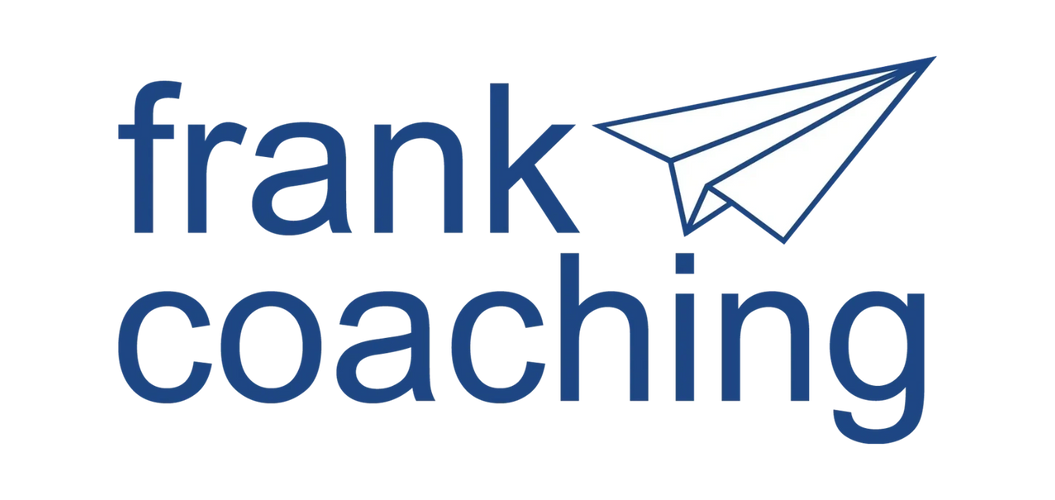 frank coaching logo with paper aeroplane image