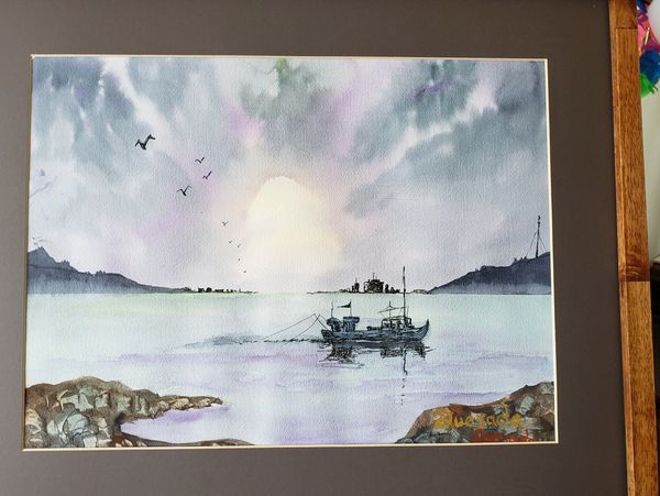 This is a watercolor and some ink painting on an Arches watercolor block using Qor tube paints. 🎨🖌