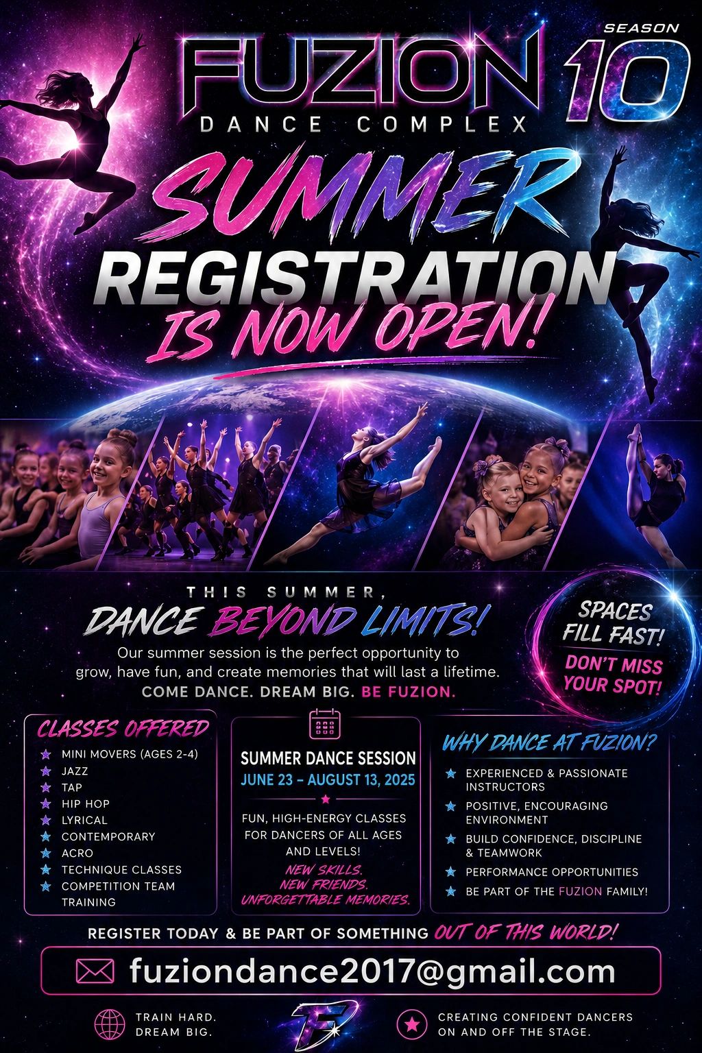 Fuzion Dance Complex summer registration is now open.