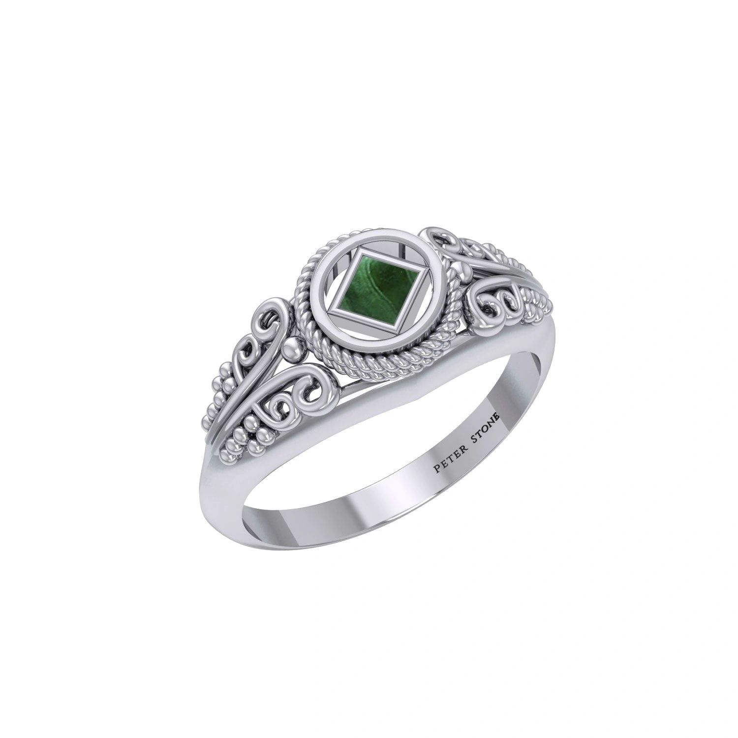 NAMALACHITERING.jpg Ornate Malachite Ring - Image 1