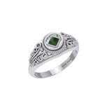 Ornate Malachite Symbol Ring