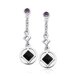 Amethyst Onyx NA Earrings