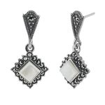 MOP Marcasite Symbol Earrings