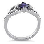 NA Celtic Ring w/ Purple Crystal - Image 2