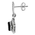 Onyx Marcasite Symbol Earrings - Image 2