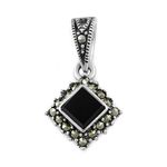 Onyx Marcasite Symbol Pendant - Image 3