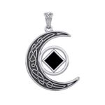 Onyx Moon Celtic Pendant